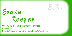 ervin keczer business card